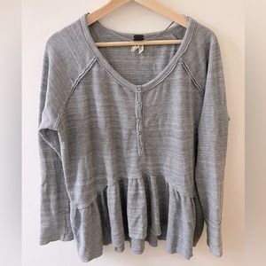 We the free coastline thermal peplum Henley